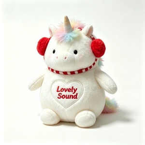 Peluche de unicornio personalizado, unicornio blanco de peluche, juguete de unicornio arcoíris, peluche de unicornio gordo, linda muñeca de unicornio - Product Image 1