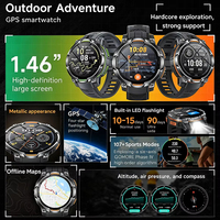 Nuevo Reloj Inteligente con GPS y Brújula para Exteriores, Mapa Offline, Monitor de Actividad Física, Frecuencia Cardíaca, Llamadas Bluetooth, Relojes Inteligentes Deportivos Profesionales para Hombre