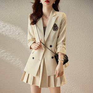 Women's Double-breasted Blazer Full Sleeve Worsted Slim Fit Commuting Work Style - Product Image 3