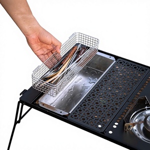 Cesta para Cubiertos de Acero Inoxidable Keman CK-10, Cesta Colgante Multifuncional para Acampar al Aire Libre, Almacenamiento de Especias, Soporte para Condimentos con Drenaje - Product Image 1