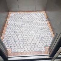 Mosaïque en marbre blanc de Bali - Onyx blanc d'Indonésie, mosaïque hexagonale polie moderne, qualité supérieure pour revêtements de sol