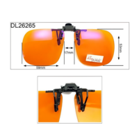 Lunettes anti-lumière bleue Yana DL26263-266 orange à monture complète, à clipser pour la myopie, avec lentilles rabattables légères, s'adaptent à la plupart des montures de lunettes