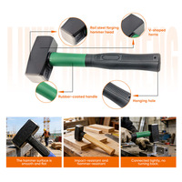 Marteau de maçonnerie industriel DIY avec manche en bois/TPR 45 #   Marteau à clous pour toiture en acier au carbone personnalisable OEM, garantie de 3 ans