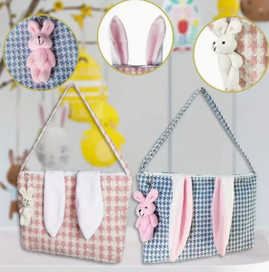 DAMAI Wholesale <b>Easter</b> Decor <b>Bunny</b> Fabric Handbag <b>Baskets</b> Simple Storage Organizers for Home Party Holiday Decoration - Product Image 1