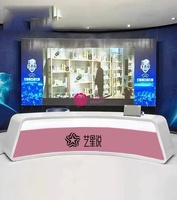 Console de diffusion en direct sur mesure Yicheng, bureau d'ancrage pour enfants, table de studio pour les nouvelles, mobilier de station d'hôte pour la salle de diffusion en direct e-commerce