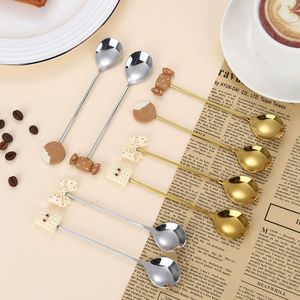 Thép Không Gỉ Sáng Tạo Phim Hoạt Hình Dễ Thương Món Tráng Miệng Muỗng Nĩa Nhựa Xử Lý Bộ Đồ Ăn Cho Trái Cây Bánh Cửa Hàng Sử Dụng Bán Buôn - Product Image 4