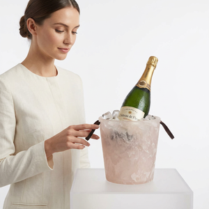 Seau à glace double paroi en résine époxy blanche massif, fait main, design moderne et luxueux, motif fruits, pour la maison et l'hôtel - Product Image 1