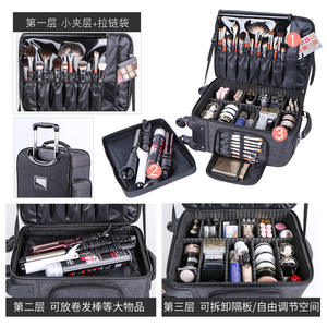 Estuche de maquillaje con ruedas para novia, caja de herramientas de gran capacidad para tatuaje de uñas, multifuncional, universal - Product Image 2