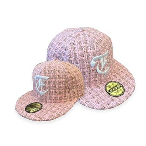 Bán buôn OEM dán 6 Bảng điều chỉnh vành phẳng 3D thêu Tweed Snapback tùy chỉnh Mũ bóng chày được trang bị Mũ Nhà sản xuất - Product Image 1