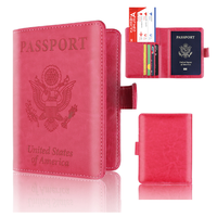 Nouveau design de porte-cartes d'affaires étui de protection RFID portefeuille de voyage en cuir PU avec boucle pour le stockage des passeports