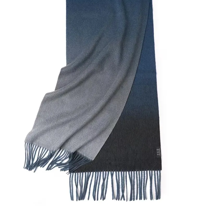 2023 New high-quality gradual color cashmere scarf women's pure cashmere shawl warm spot manufacturers direct ladies scarf