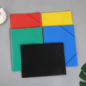 <b>A4</b> Transparent Twill Elastic PP Band Solid Color Matte Folder <b>File</b> Holder Binding Strap - Product Image 2