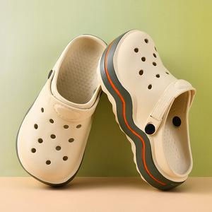 Platform <b>Clogs</b> Summer Outdoor Wear Non Slip Height Increasing Breathable Durable Odor Resistant Couple Beach Sandals - Product Image 1