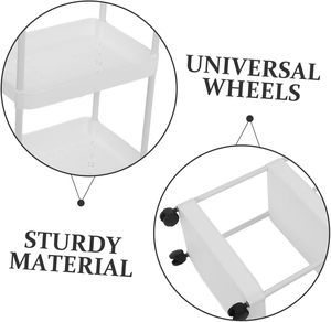 Wholesale Multi-layer Household Storage Rack <b>Wheeled</b> <b>Trolley</b> Bathroom Living Room Floor Rolling Snack - Product Image 3