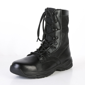 Botas Tácticas Ligeras de Cuero Genuino Negro TST08 para Caza, Senderismo y Actividades al Aire Libre - Product Image 4