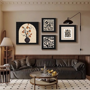 Peinture décorative sur toile à l'huile, style rétro français vintage, micro-pulvérisation artistique, pour fond de canapé de salon intérieur, cadre en aluminium - Product Image 2