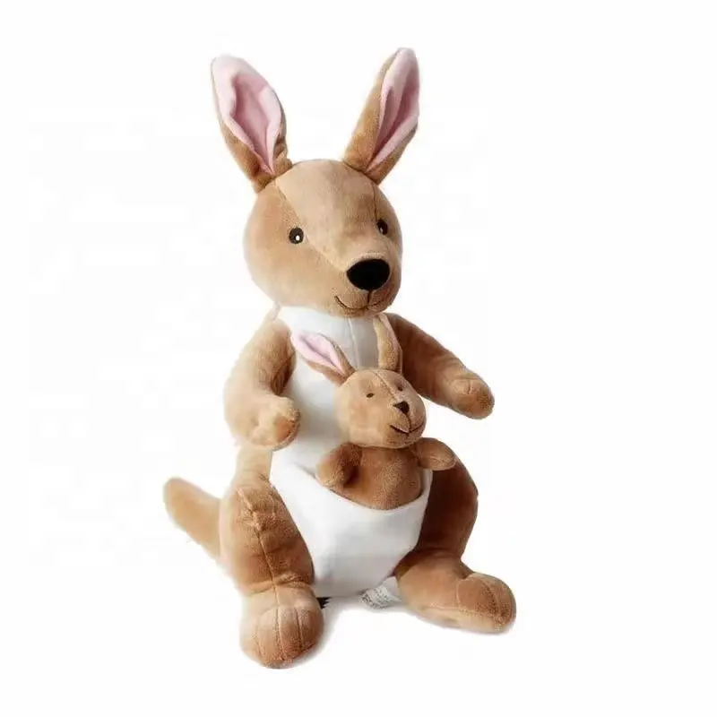 2023 personalizado NUEVO diseño Venta caliente Mamá y Bebé Canguro Animal de peluche de juguete suave con Joey para bebé