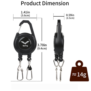 Hai đầu có thể thu vào keychain sáng tạo Keyring huy hiệu Reels ID chủ thẻ độc đáo chống mất dễ dàng để kéo khóa Keychain - Product Image 3