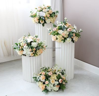 Ensemble de 4 supports à dessert cylindriques pliables en papier, présentoir romantique pour mariage, fête, décoration d'événements intérieurs/extérieurs