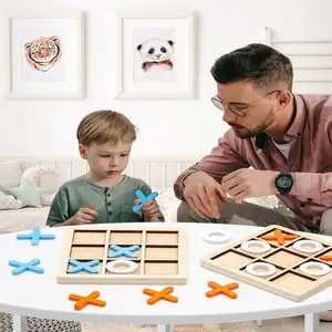 Montessori ahşap oyuncak Mini satranç oyun etkileşimi bulmaca eğitim beyin öğrenme erken eğitici oyuncaklar çocuklar için