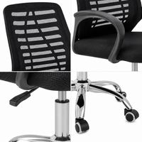 Chaise de bureau inclinable de haute qualité avec dossier haut, respirante, en maille, avec soutien lombaire et accoudoirs rembourrés