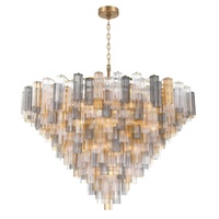 Lustre suspendu en verre à plusieurs niveaux, motif fleur de prunier, pour escalier de luxe, décoration d'escalier de villa, plafonds hauts, hôtel duplex