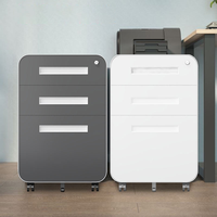 Meuble de rangement mobile à 3 tiroirs verrouillables avec roulettes en acier pour bureau et maison – Achat en gros