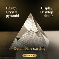 Bestseller 40mm 50mm 60mm 80mm 3D Klare Kristallglas Hohlpyramide Polierte Pyramide Briefbeschwerer Ornament