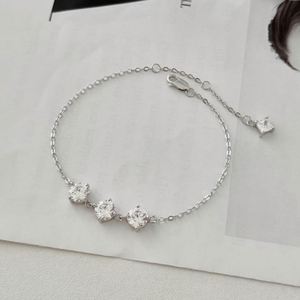 Dylam Luxury Collection S925 <b>Silver</b> Rhodium 18K Gold Plated Link Chain 5A Cubic Zirconia <b>Charm</b> <b>Bracelets</b> Jewelry for Women - Product Image 4