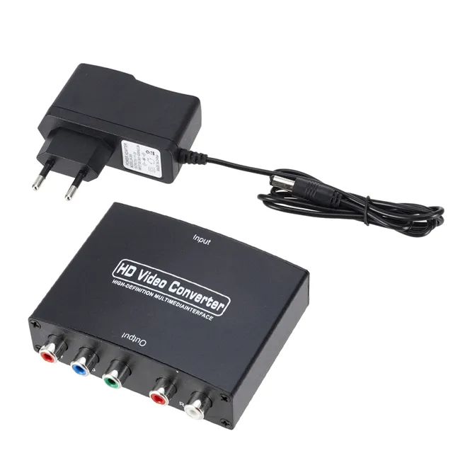 HDM1 to Ypbpr Converter with 5 RCA RGB Ypbpr Video Converter with HDMIInput Ypbpr Output Support 1080P