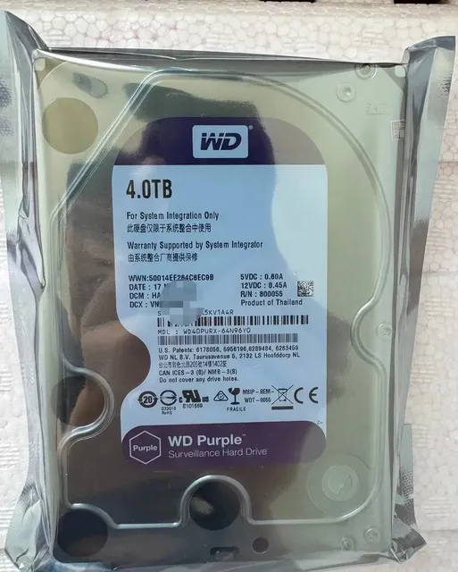 Used 8TB 4TB 2TB 1TB 500GB Internal 3.5" SATA3 Purple HDD 7200RPM 4GB/s WD40PURX