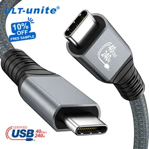 وصلة ULT-unite للشحن السريع بقوة 240 وات ومساحة 0.2 متر و1 متر و2 متر مع خاصية التوافق PD 3.0 و100 وات وكابل USB 3.0 و3 4 و40 جيجا بايت لكل ثانية من النوع c إلى النوع c