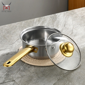 Ensemble de casseroles en acier inoxydable avec poignée dorée, 12 pièces, ustensiles de cuisine en métal, casseroles, poêles, cuisinière - Product Image 2