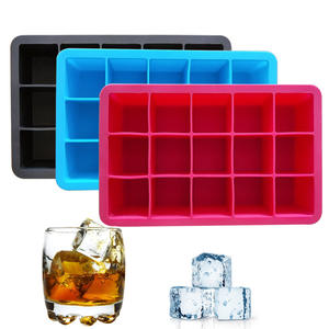 Bacs à <span class=keywords><strong>glaçons</strong></span> 15 cubes en silicone de qualité alimentaire sans BPA écologique avec couvercle <span class=keywords><strong>Bac</strong></span> à <span class=keywords><strong>glaçons</strong></span> en silicone - Product Image 1