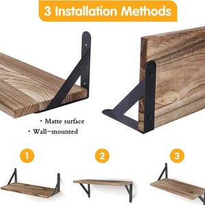 Estante de pared de madera estilo americano, estante recto de madera maciza, adecuado para sala de estar, entrada y pared del dormitorio. - Product Image 3