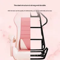 Chaise de jeu ergonomique en cuir personnalisée et mignonne avec repose-pieds extensible, design moderne, couleur rose pour filles