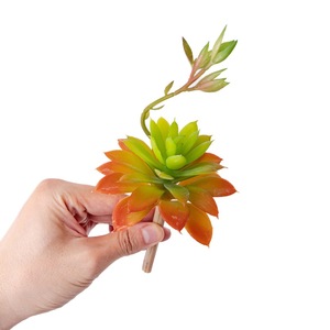 Planta Artificial de Echeveria CallaFloral, Color Rojo Claro, PVC Suave, Decoración para el Hogar, Accesorio para Bodas MW17694 - Product Image 2