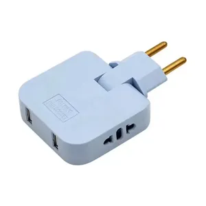 Dual USB Ports 180 Degree Extension Multi Plug Mini Slim Wireless Outlet Travel Adapter EU Plug Rotatable Socket Converter