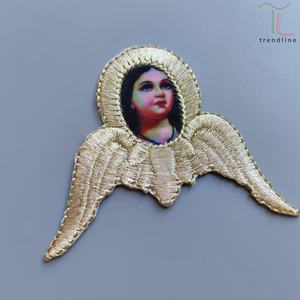 Ferro su Lurex Lurex oro chiaro langel Girl ricamo Patch per <span class=keywords><strong>vestiti</strong></span> e borse - Product Image 3