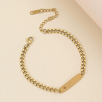 Pulsera de Acero Inoxidable en Blanco al por Mayor con Diseño Minimalista Calado de Estrella, Sol y Corazón, y Opción de Grabado Personalizado