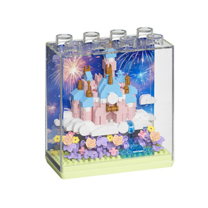 Nuovo creativo fai da te fatto a mano blocchi di plastica set modello giocattolo per i bambini per la statua della casa di pittura fiori decorazioni animali - Product Image 6