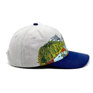Gorra Snapback de 6 Paneles con Diseño de Ciervo de Montaña Bordado Personalizado OEM, Unisex, Casual para Exteriores, con Visera Azul, de Hilo de Algodón - Product Image 4