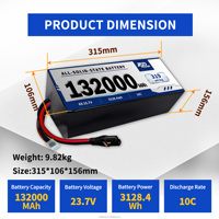Tamamen Katı Hal Bataryası 132000mAh 23.7V 6S/8S/12S/14S/18S 10C, İHA ve Robot RC Araba için