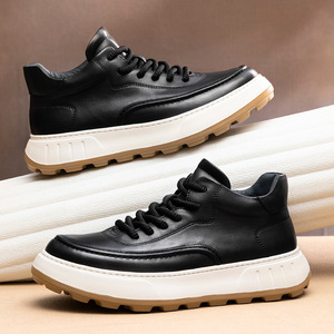 Zapatos Deportivos Casuales para Hombre, con Suela Gruesa, de Cuero con Cordones, Alta Calidad, Personalizados, Nuevo Estilo Otoñal, para Caminar al Aire Libre, que Aumentan la Estatura - Product Image 3