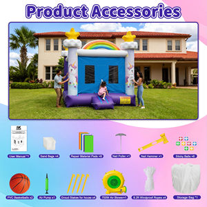 Château gonflable commercial <span class=keywords><strong>Lemon</strong></span> Bounce LM-009, château gonflable pour enfants en plein air, château gonflable arc-en-ciel étoile |   PVC durable - Product Image 6