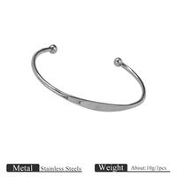Bracelet jonc tendance en acier inoxydable plaqué or 18 carats, personnalisable au laser avec logo ou nom, jonc ouvert unisexe pour cadeau de fête