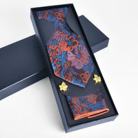 Ensemble d'accessoires de cravate tissée de luxe, directement de l'usine, boîte cadeau personnalisée avec logo
