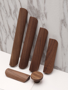 Ensemble de poignées et boutons de meubles en bois, design cylindrique minimaliste, pour tiroir, utilisation en cuisine, durable - Product Image 1