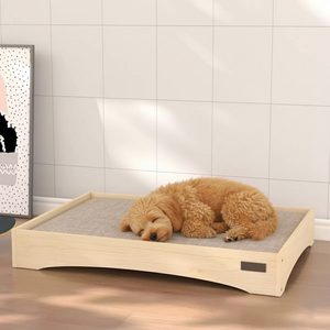 Kleintier Feldbett aus Massivholz XL Kiefernholz Nest Feuchtigkeitsbeständiges Gestreiftes Universal Haustierbett für Hunde Welpen Ganzjährig Nutzbar - Product Image 5