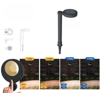 Lampe solaire d'extérieur pour pelouse Borne lumineuse pour chemin de jardin, allée, cour avant, LED pour sentier Spot Lights IP65